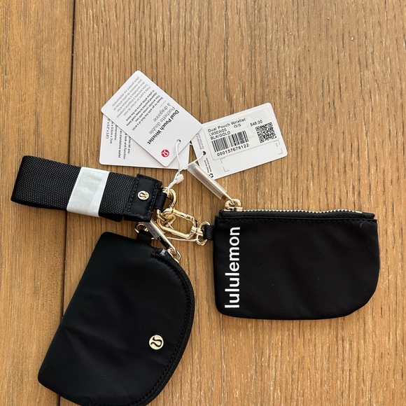 lululemon athletica Dual Pouch Wristlet Black/Gold - Picture 2 of 7